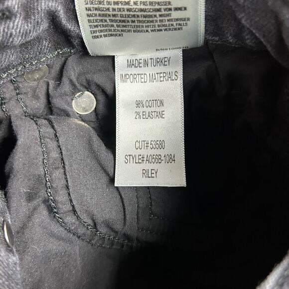 AGolde Riley High Rise Straight Crop Black Pepper sz 24 Cropped Denim Button Fly - Picture 7 of 12